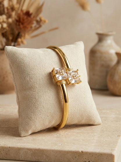 Ishhaara Gold Finish Stone Studded Flexible Bracelet