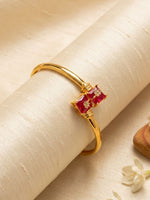 Ishhaara Gold Finish Stone Studded Flexible Bracelet