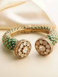 Ishhaara Gold Finished Meenakari Designer Statement Polki Kada
