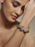 Ishhaara Gold Finished Meenakari Designer Statement Polki Kada