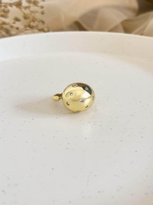 Ishhaara Frida Balls With White Crystals Ring