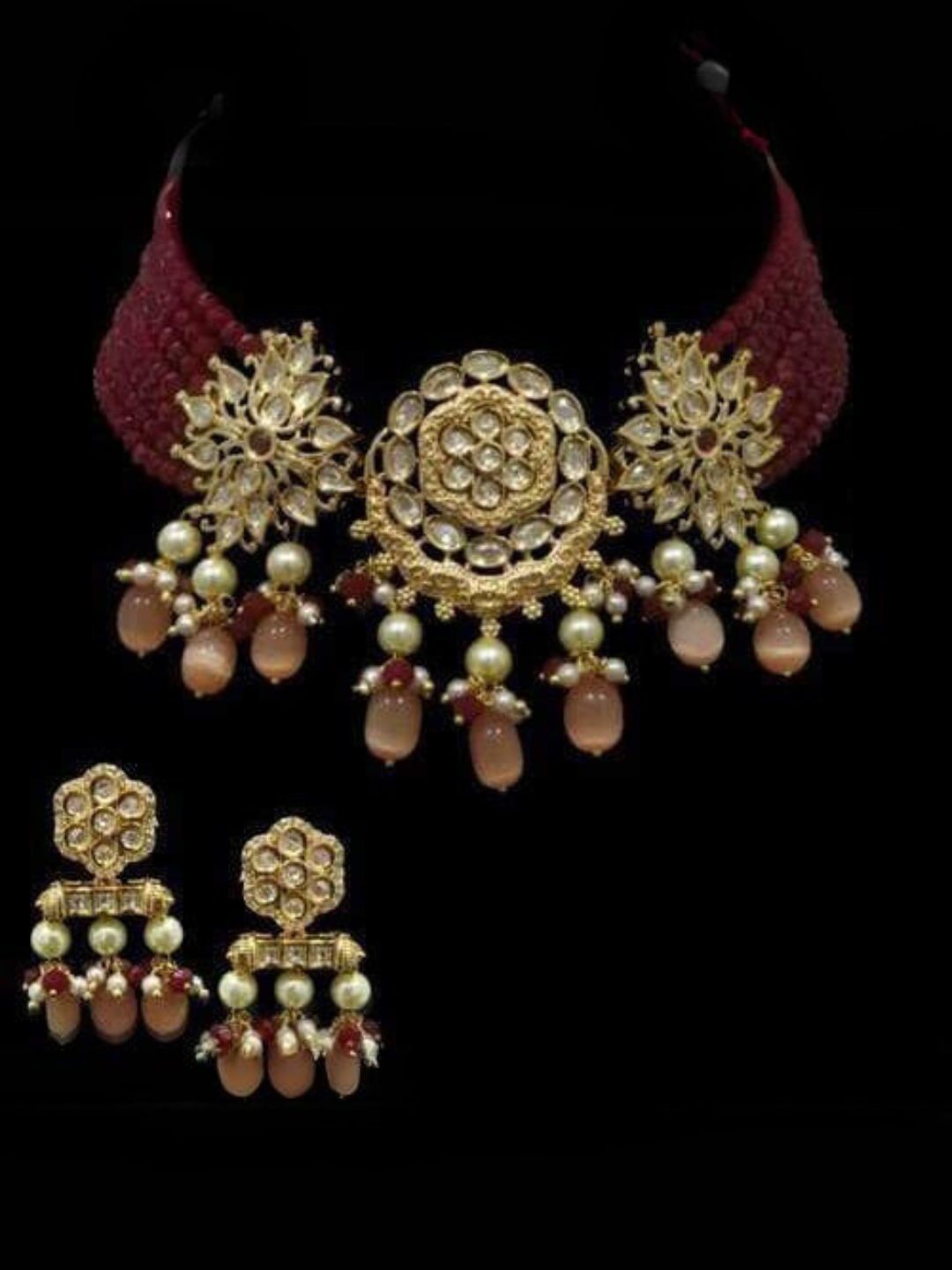 Ishhaara Gold Kundan Jadau Necklace Set