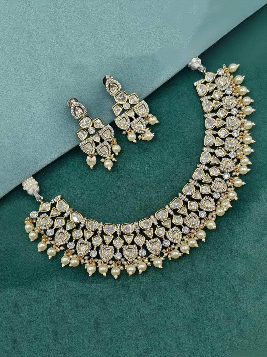Ishhaara Gold Kundan Studded Pure Brass Bridal Necklace