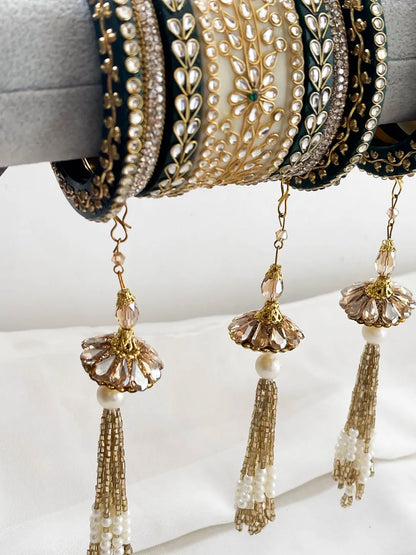 Ishhaara Gold Leaf Majesty Lush Luxe Bangles Set