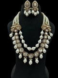 Ishhaara Gold Moissanite Polki Diamond Layered Long Necklace