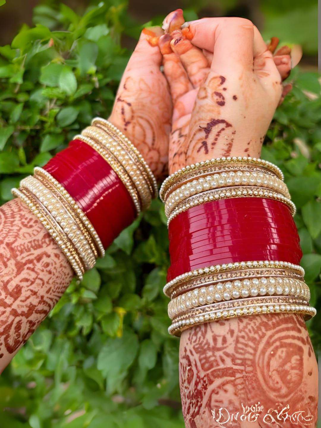 Ishhaara Gold Plated And Beaded Wedding Chuda Bangles