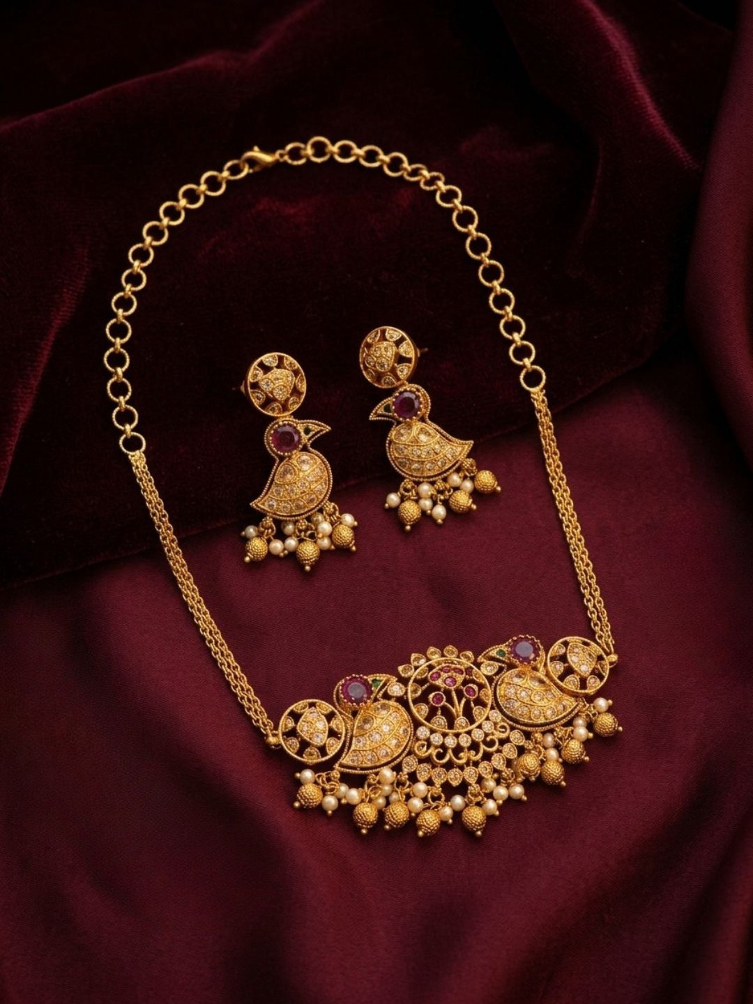 Ishhaara Gold Plated Beaded Necklace