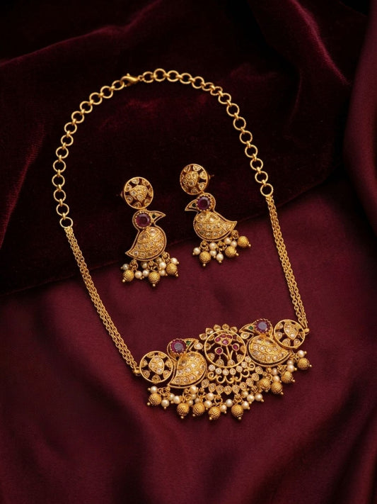 Ishhaara Gold Plated Beaded Necklace