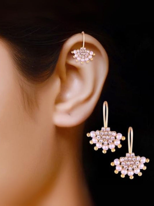 Ishhaara Gold Plated Bugadi And Pearl Earrings