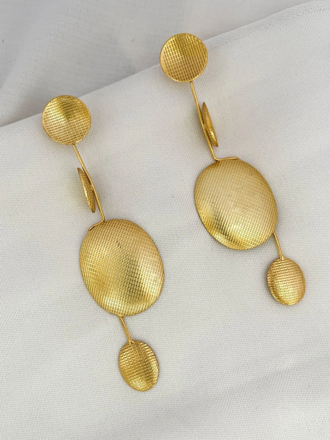 Ishhaara Gold Plated Circular Drop Earrings