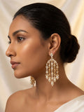 Ishhaara Gold Plated Contemporary Drop Earrings