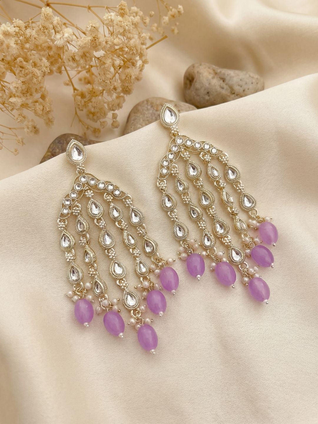 Ishhaara Gold Plated Contemporary Drop Earrings