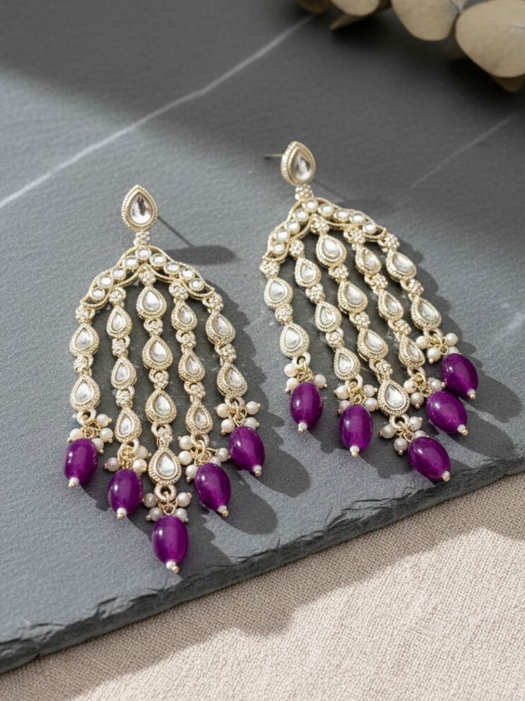 Ishhaara Gold Plated Contemporary Drop Earrings