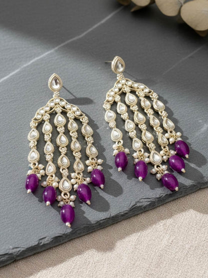 Ishhaara Gold Plated Contemporary Drop Earrings