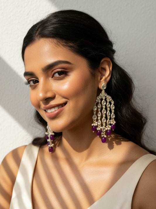 Ishhaara Gold Plated Contemporary Drop Earrings