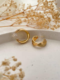 Ishhaara Gold-Plated Contemporary Half Hoop Earrings