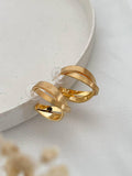 Ishhaara Gold-Plated Contemporary Half Hoop Earrings
