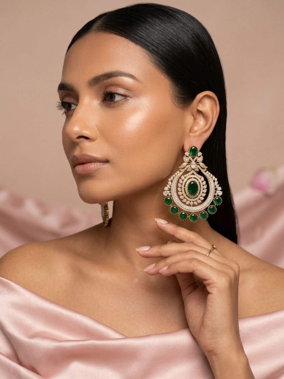 Ishhaara Gold Plated Faux Diamond Earrings