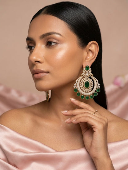 Ishhaara Gold Plated Faux Diamond Earrings
