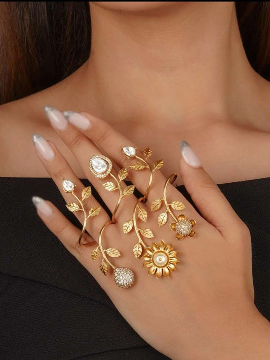 Ishhaara Gold Plated Faux Polki Ring