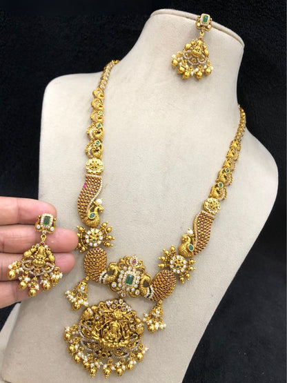 Ishhaara Gold Plated Gajalakshmi Long Haram