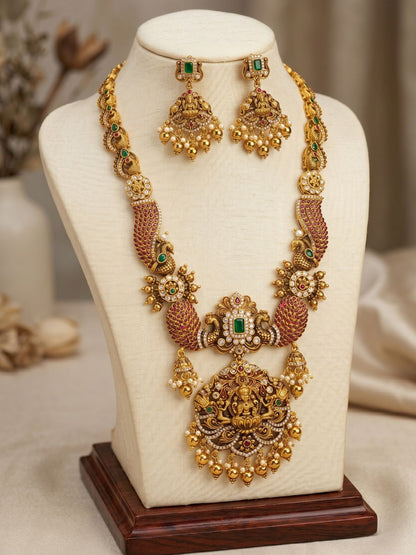 Ishhaara Gold Plated Gajalakshmi Long Haram