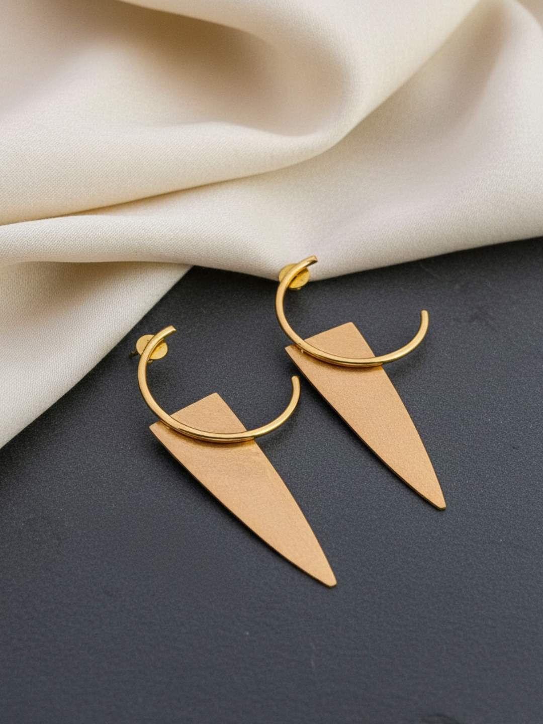 Ishhaara Gold Plated Half Hoop Earrings