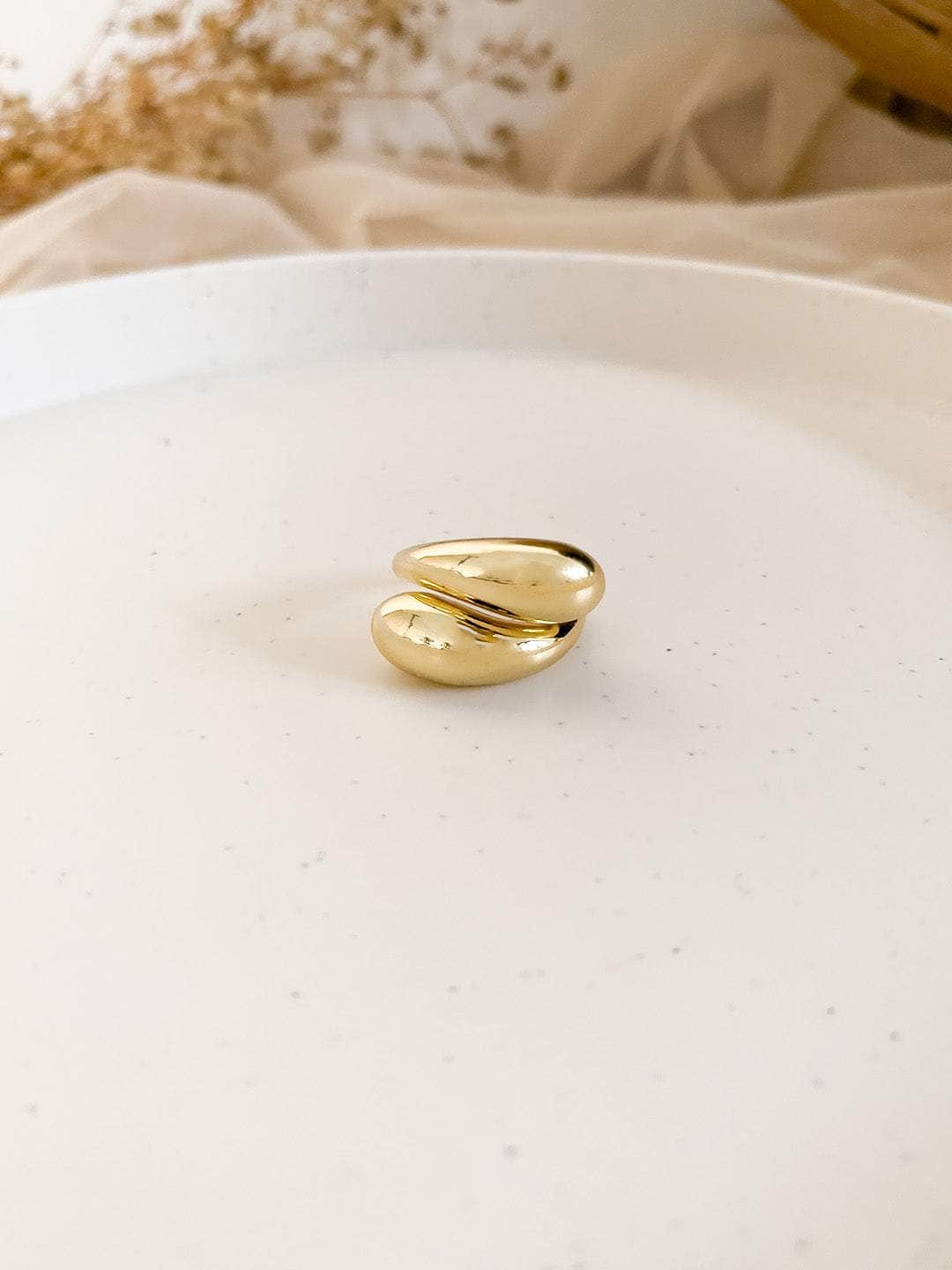 Ishhaara Gold Plated Handcrafted Adjustable Ring