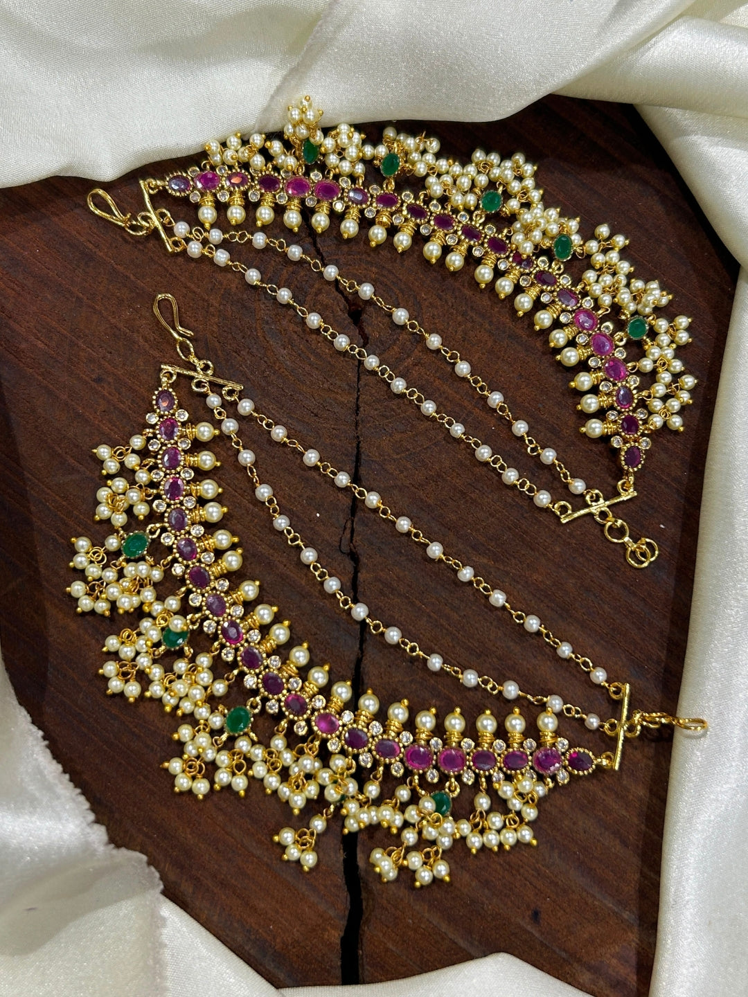 Ishhaara Gold Plated Jadau Kundan Earchain