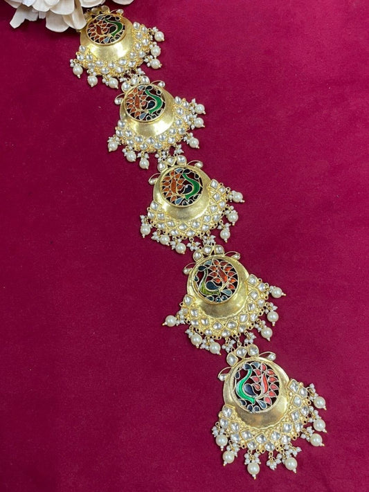 Ishhaara Gold Plated Jadau Kundan Hairbraid