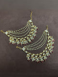 Ishhaara Gold Plated Jhumka Pearl Ear Ring Chain