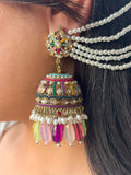 Ishhaara Gold Plated Jhumkas With Sahara Earchain