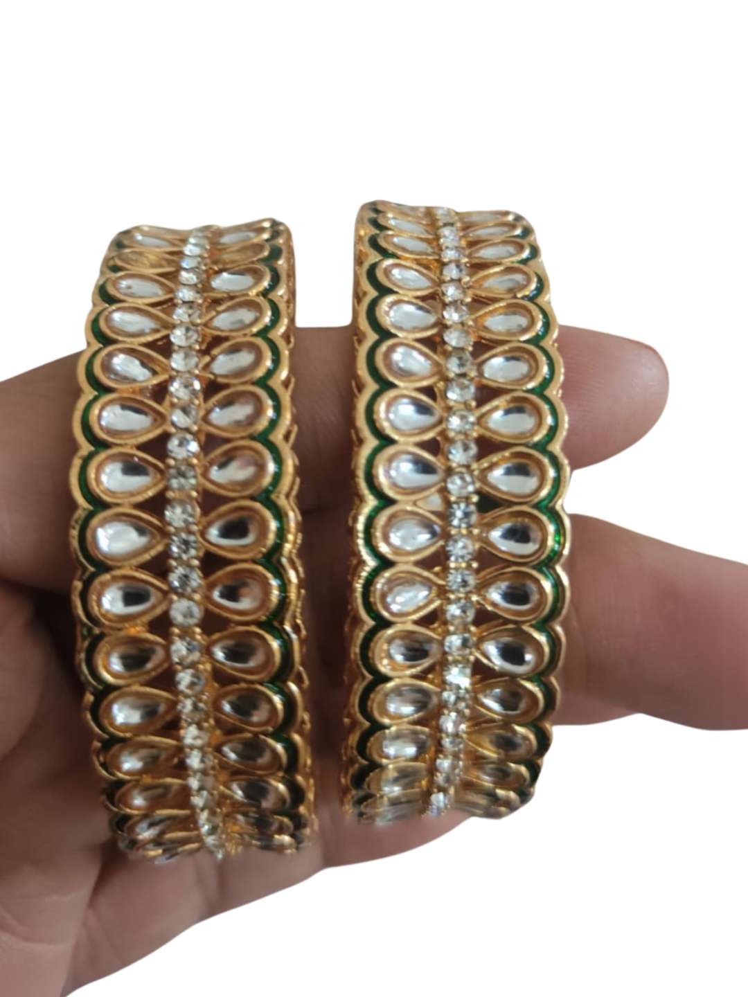 Ishhaara Gold Plated Kundan And Stone Bangles