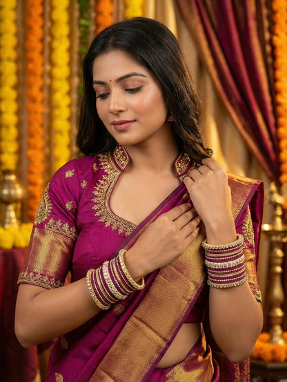 Ishhaara Gold Plated Kundan Bangle Bracelets — handcrafted Indian jewellery