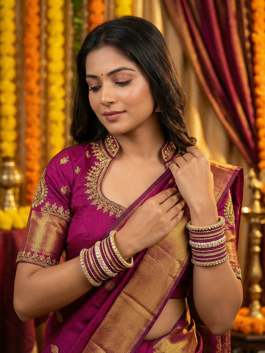 Ishhaara Gold Plated Kundan Bangle Bracelets — handcrafted Indian jewellery