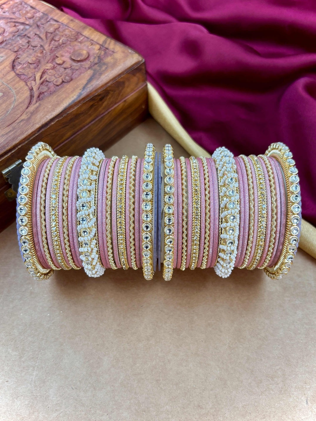 Ishhaara Gold Plated Kundan Bangle Bracelets — handcrafted Indian jewellery - view 15