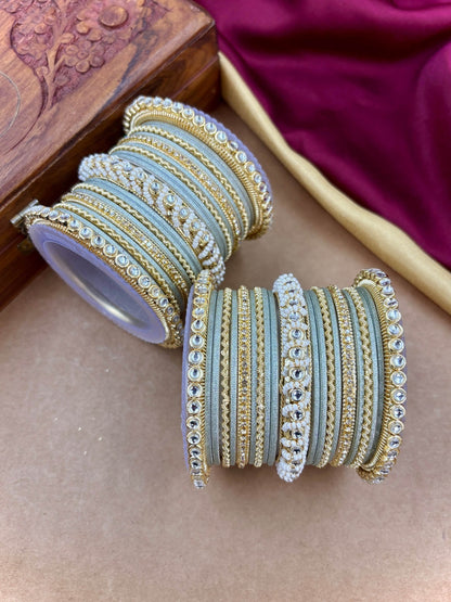 Ishhaara Gold Plated Kundan Bangle Bracelets — handcrafted Indian jewellery - view 18