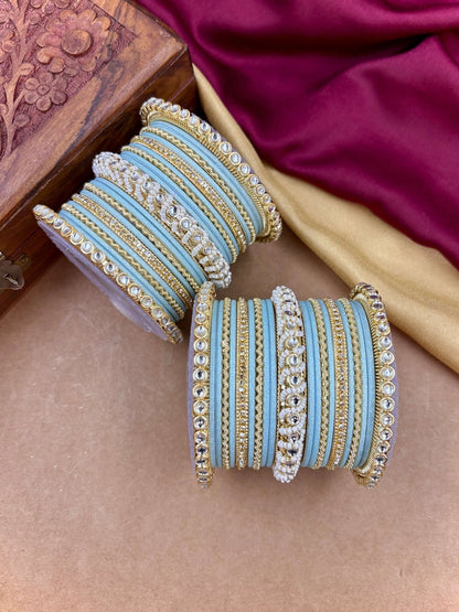 Ishhaara Gold Plated Kundan Bangle Bracelets — handcrafted Indian jewellery - view 31