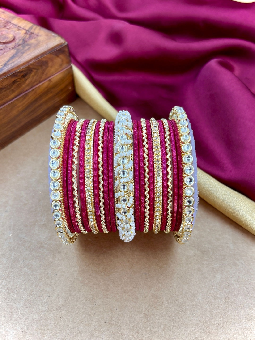 Ishhaara Gold Plated Kundan Bangle Bracelets — handcrafted Indian jewellery - view 39