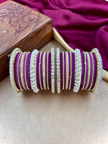 Ishhaara Gold Plated Kundan Bangle Bracelets — handcrafted Indian jewellery - view 5