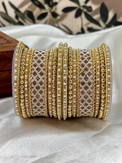 Ishhaara Gold-Plated Kundan Bangle Set — handcrafted Indian jewellery