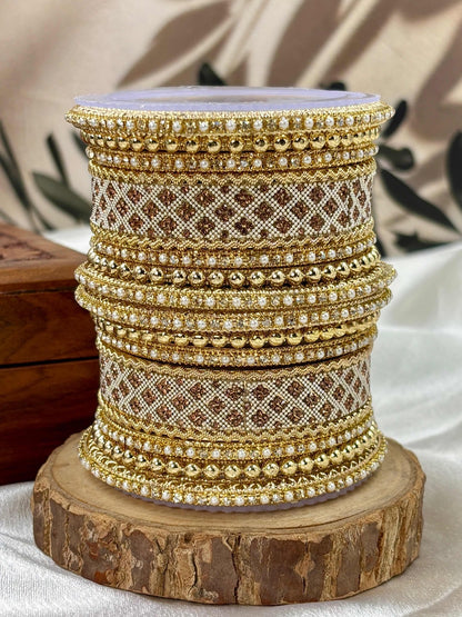 Ishhaara Gold-Plated Kundan Bangle Set — handcrafted Indian jewellery - view 2