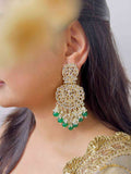 Ishhaara Gold Plated Kundan Chandbalis