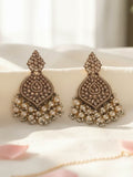 Ishhaara Gold Plated Kundan Drop Earrings