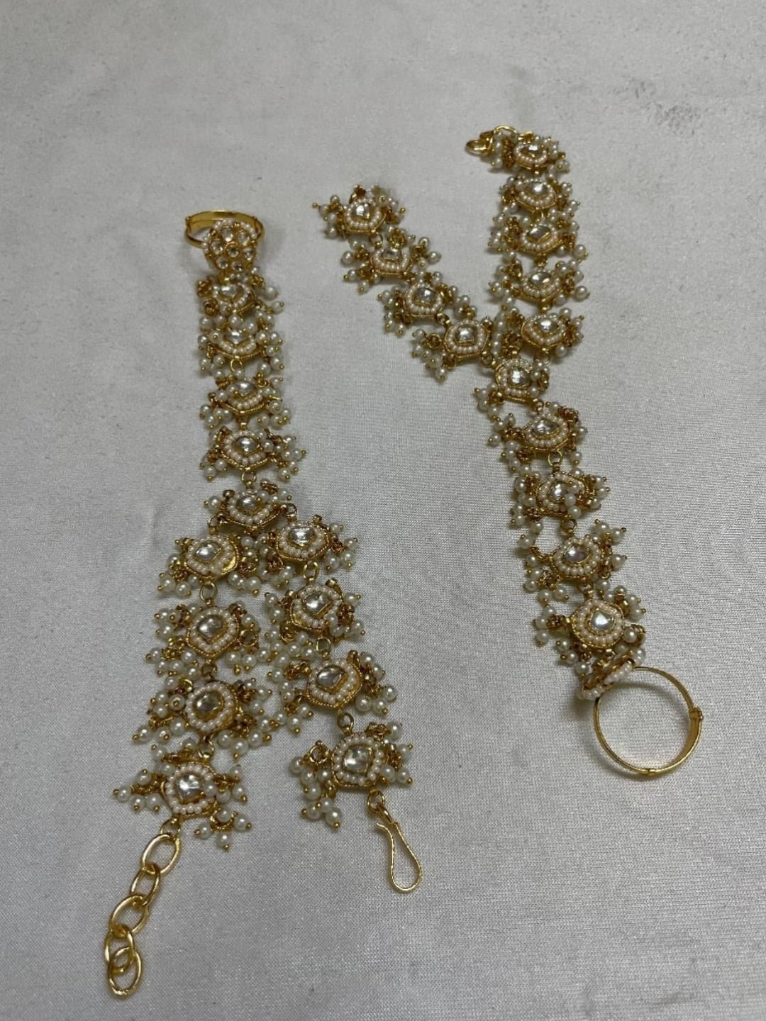 Ishhaara Gold Plated Kundan Hathphool — handcrafted Indian jewellery - view 2