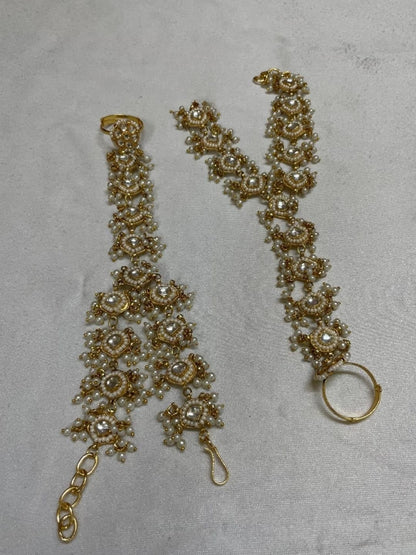 Ishhaara Gold Plated Kundan Hathphool — handcrafted Indian jewellery - view 2