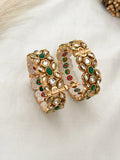 Ishhaara Gold Plated Kundan With Meenakari Openable Kada