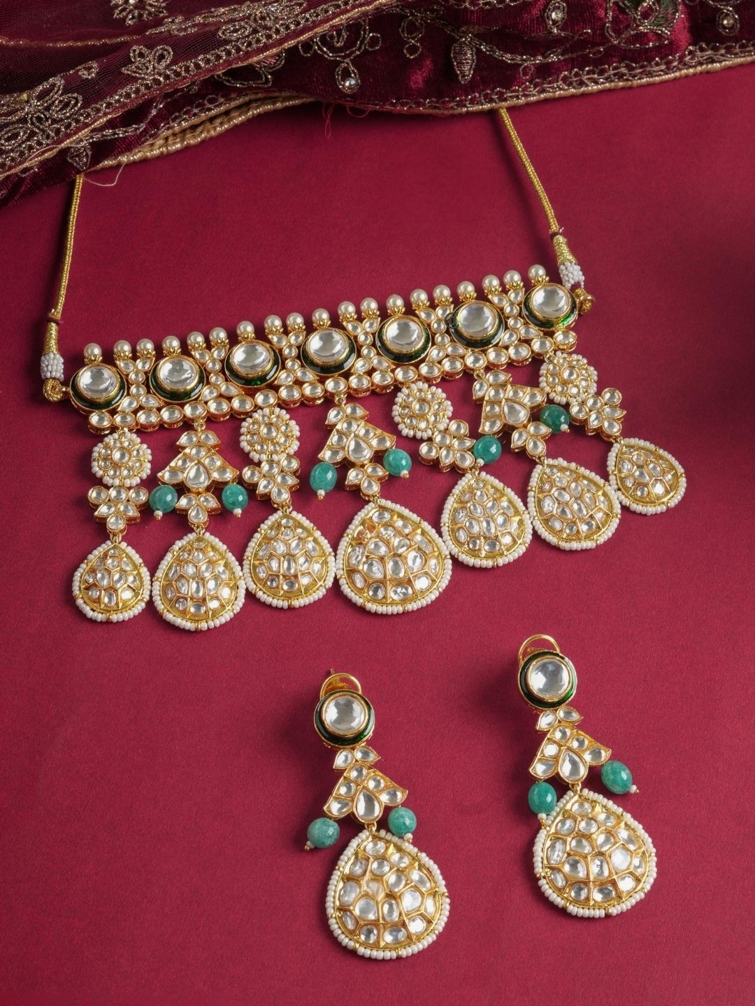 Ishhaara Gold Plated Meenakari Choker Necklace Set