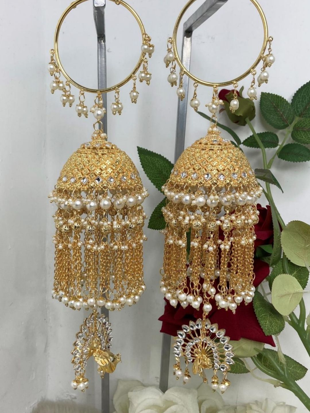 Ishhaara Gold Plated Pearls Beaded Bridal Layered Kaleeras