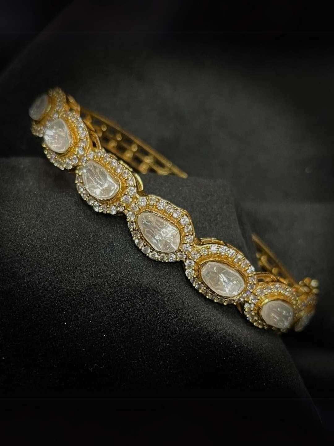 Ishhaara Gold Plated Polkis Kundan Studded Bangle